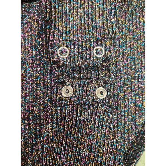 Out From Under UO Black Rainbow Sparkle Glitter V-neck Halter Top Bodysuit S - Picture 12 of 14